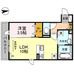 ライスシャワー坪井【2階】の間取り