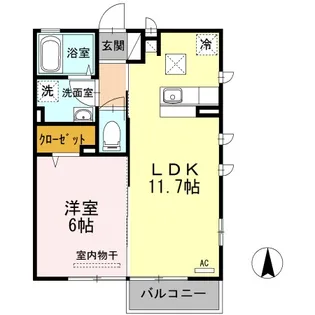 ホームパーティーVI号館【1階】の間取り