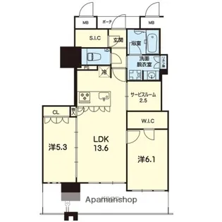 MJR熊本ゲートタワー【12階】の間取り