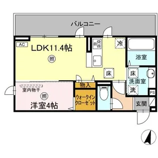 イーストプレイス須屋【1階】の間取り