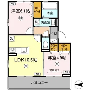 ハイムセラ八王寺【307号室】の間取り