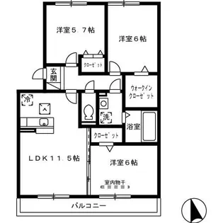 レルシエンテ【3階】の間取り