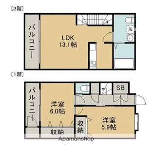 テラーサ壱番館【1階】の間取り