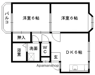 ペントハウス島崎【1階】の間取り