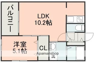 EXE神園A棟【2階】の間取り