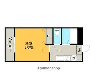 プランドール新外【5階】の間取り