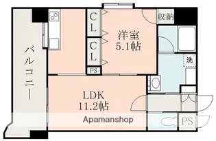 QREST熊本船場【7階】の間取り