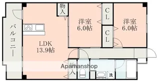 グランディス幾久富【1階】の間取り