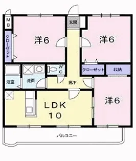 インペリアル山本【3階】の間取り