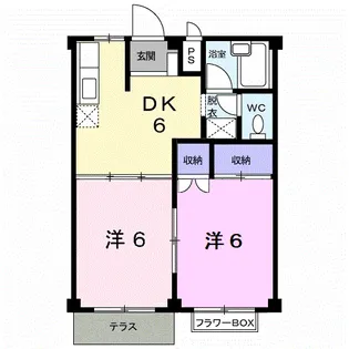 サンハイツヨシモト【1階】の間取り