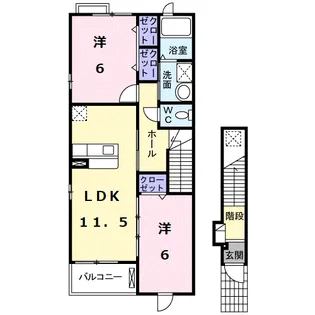 グランツB【2階】の間取り