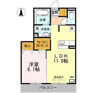 ユイマール近見【3階】の間取り