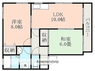 カーサ帯山B棟【1階】の間取り