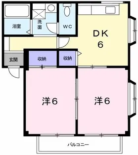 クレールハイムB【1階】の間取り