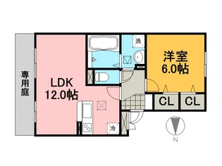 ピソラフィネ【1階】の間取り