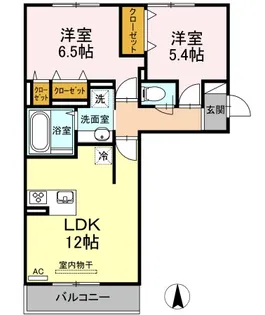 ハピネス江越【3階】の間取り