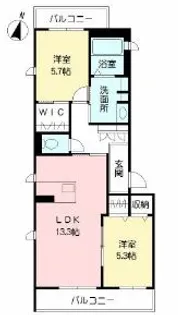 グランドレジデンス近見【2階】の間取り