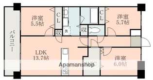 アルファスマート九品寺【2階】の間取り