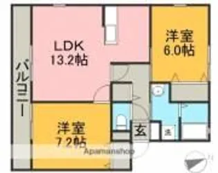 サンビレッジ画図東B【202号室号室】の間取り