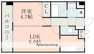 THE MUTUAL 藤崎宮【6階】の間取り