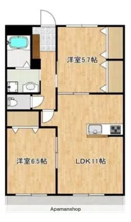 熊本県熊本市北区鶴羽田4丁目【マンション】の間取り
