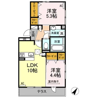 ハイムセラ菊陽 B【1階】の間取り