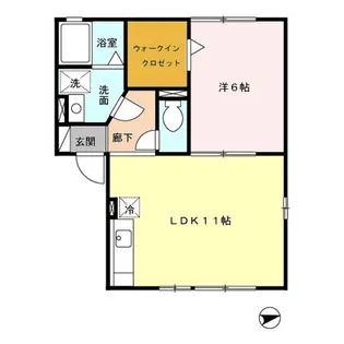 ロイヤルコーポ弓削【1階】の間取り