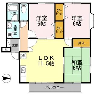 シャルマン野口 B棟【2階】の間取り