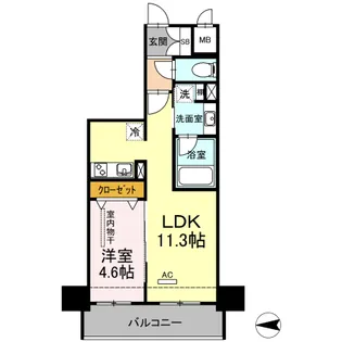 D’プレイス 九品寺【6階】の間取り