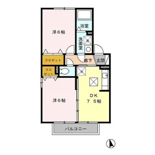 ヴィルヌーブ【1階】の間取り