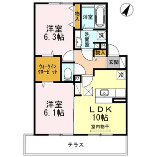 リーベ【102号室】の間取り