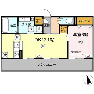 クルール東野【1階】の間取り