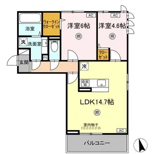 クルール東野【2階】の間取り