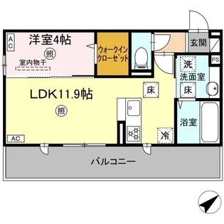 オーク・ヴィラ尾ノ上【1階】の間取り