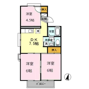 セジュールHIRO B棟【2階】の間取り