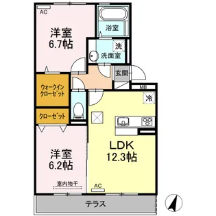 DーROOMII【1階】の間取り