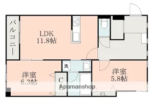 リーベⅦ【6階】の間取り