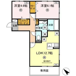ランドマークII【1階】の間取り