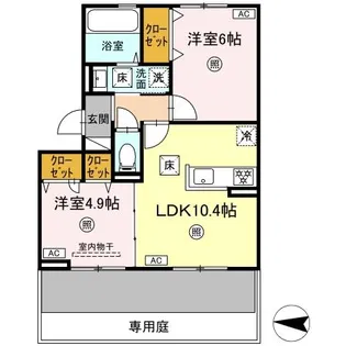ハイムセラ八王寺【105号室】の間取り