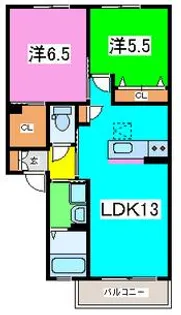 熊本県熊本市東区御領5丁目【アパート】の間取り