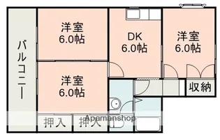 セジュール城殿B棟【2階】の間取り