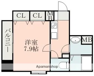 DAR FRUTO辛島【6階】の間取り