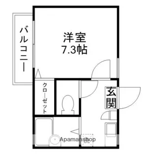 ロフティ黒髪A【2階】の間取り