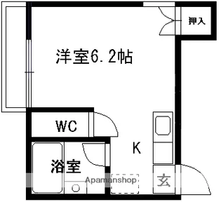 ロフティ黒髪A【2階】の間取り