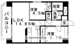 エルフィナ八王寺 B棟【7階】の間取り