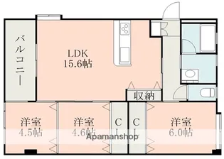 小嶺ハイツC棟【3階】の間取り