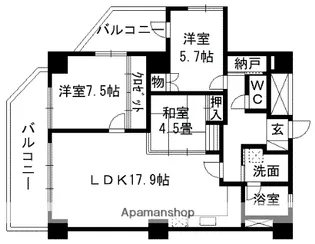 優渾水前寺【9階】の間取り