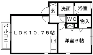 クレールみゆき A棟【1階】の間取り