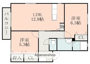 サウスナチュラルコートA棟【1階】の間取り
