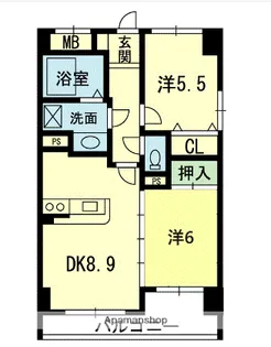 熊本県熊本市中央区島崎1丁目【マンション】の間取り